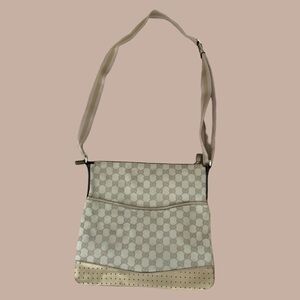 Gucci GG Monogram and Gold Perforated Leather Crossbody Bag